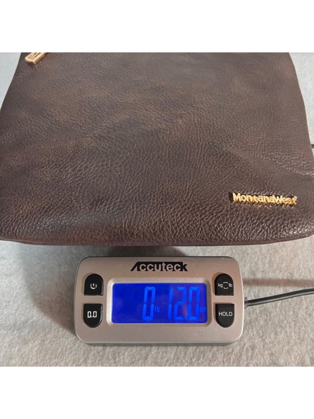 Montana West Brown Faux Leather Crossbody Bag Gold Accents Zippered Compartments - Picture 14 of 14